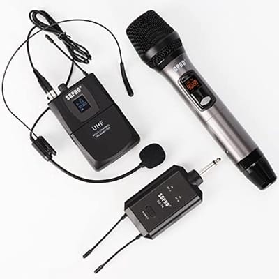 Draadloze Microfoonset met Handheld en Bodypack - Compact, Lichtgewicht en Eenvoudig in Gebruik
