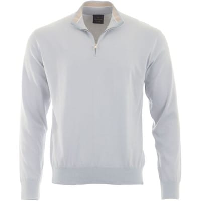 Paul & Shark Trui Piuma Feather-Light Cotton Half Zip Skyride / male