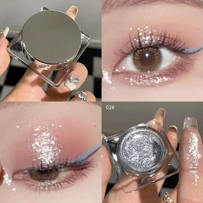 Glitter Punk Smoky Black Oogschaduw Make-up Palet Metallic Donker Zilver Oogschaduw Highlighter Parelmoer Pigmenten Cosmetica