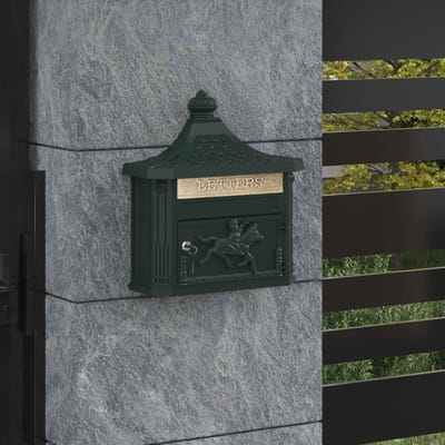 vidaXL - Wandgemonteerde - brievenbus - met - opslag - Groen - 40,5 - x - 16 - x - 45 - cm