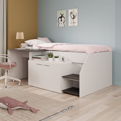 Meubella - Kinderbed Maddox - Wit - 90x200 cm