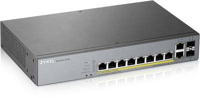 ZyXEL GS1350-12HP 8-port GbE Smart Managed PoE Switch with GbE Uplink (130W)