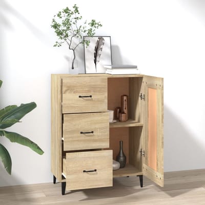 vidaXL - Dressoir - 69,5x34x90 - cm - bewerkt - hout - sonoma - eikenkleurig
