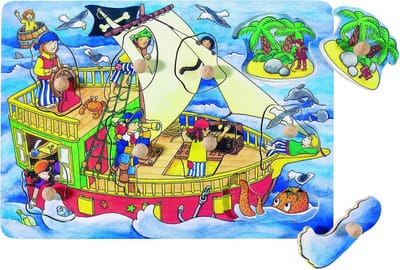 Goki Piratenschip Knopjespuzzel 9-delig