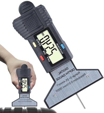 Bandprofielmeter - Profieldiepte tool - Veiligheid controleren - Digitale precisie - 0.01 mm resolutie - Zwart
