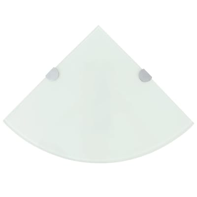 vidaXL - Hoekschappen - 2 - st - met - chromen - dragers - 35x35 - cm - glas - wit