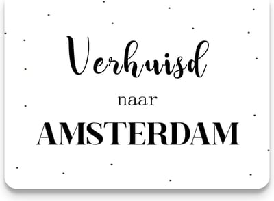 Verhuiskaarten 15 stuks - VERHUISD NAAR AMSTERDAM - A6 - adreswijziging - Studio Juulz