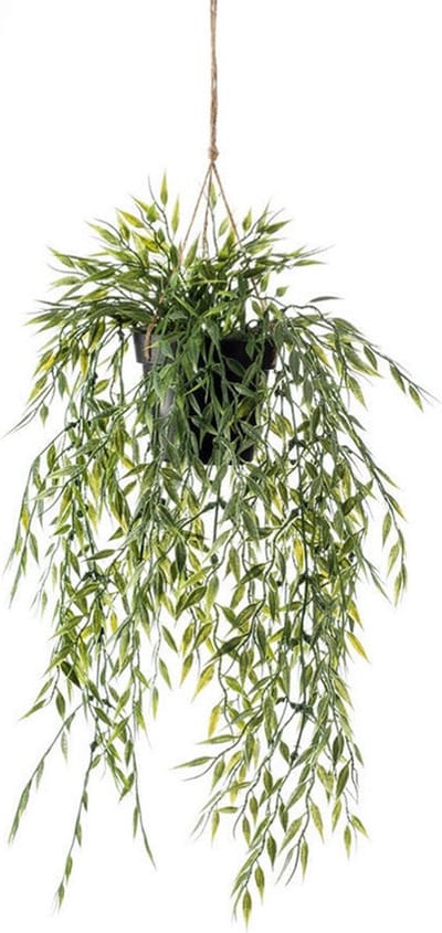Kunstplant - Bamboe - Groen - 50 cm - Hangende Pot - Kunstplanten/nepplanten