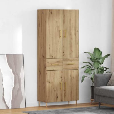 vidaXL - Highboard - Artisan - Eiken - 69,5 - x - 34 - x - 180 - cm - Bewerkt - hout