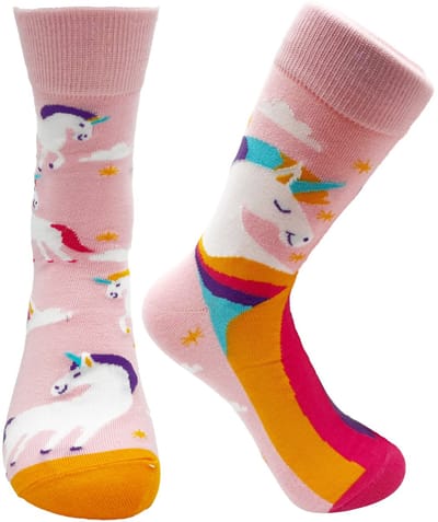 Winkrs | Eenhoorn sokken | Maat 36-41 | 2 verschillende sokken met eenhoorns | Roze, unicorn, pegasus