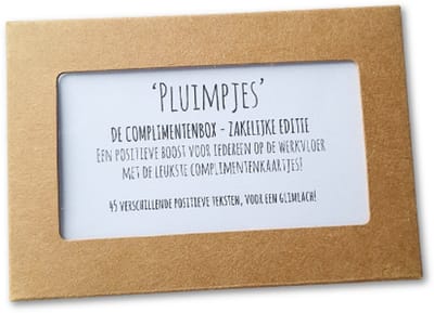De Complimentenbox - zakelijke edite - complimentenkaartjes zonder hartjes - Liefs op papier