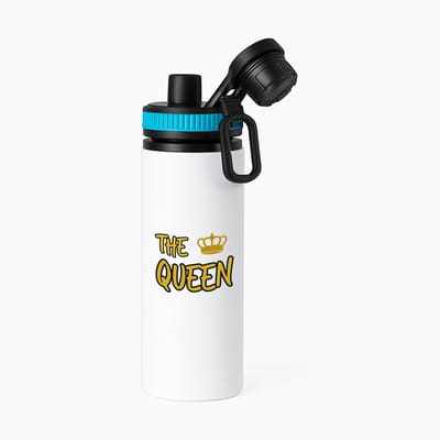 Hacebo® - The queen waterfles met draaidop blauw - Koningin - een koningin - verjaardagscadeau - kroontje - kado - gift - geschenk - water fles - 850ML