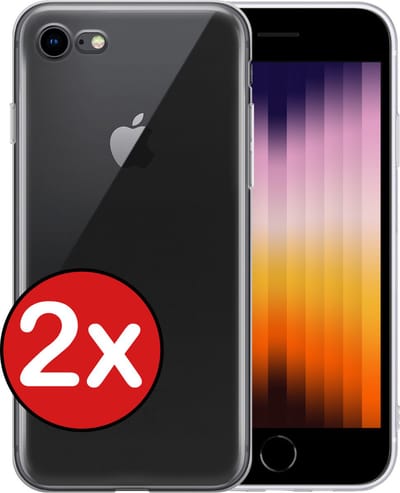 Hoesje - 2 Stuks - Geschikt voor Apple iPhone SE (2022) - Sterk & Shockproof - Telefoonhoes - Back Cover - Case Siliconen - Telefoon Hoes - Transparant