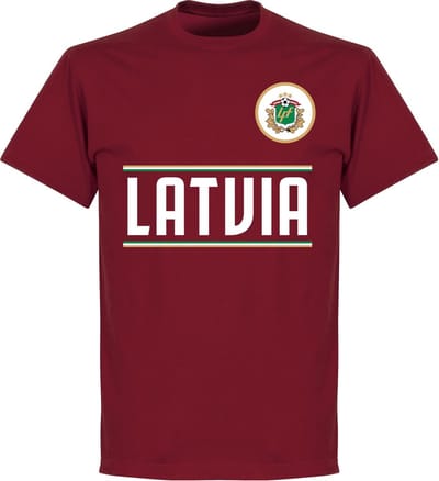 Letland Team T-Shirt - Bordeaux Rood - L