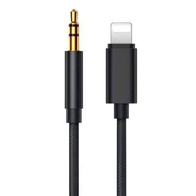 Aux kabel 3.5mm Jack naar Lightning - Geschikt voor iPhone - Audio Converter - 1 Meter - Gevlochten