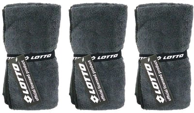Lotto Microvezel Handdoek - 3 Stuks - 70x140 cm - Perfect voor Reizen & Sporten - Sporthanddoek - Reishanddoek - Sneldrogende Handdoek - Fitness - Antraciet