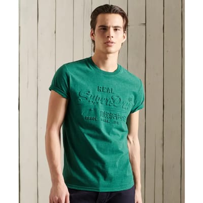 Superdry Vintage Logo Emboss T-shirt Met Korte Mouwen Groen S Man