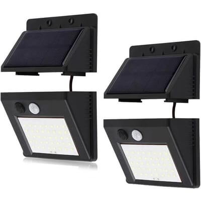 Lampe solaire - Lot de 2 - 30 LED - Détecteur de mouvement - Étanche IP65