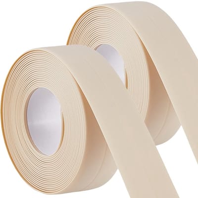 Dailygoods - Bad Sealing Strip - Waterproof PVC Tape - 2 Rollen 25cm - Beige - Stain Resistant - Ideaal voor badkamer en keuken - Geschikt voor lekkag...