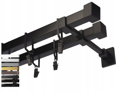 Dubbele Metalen Gordijnroede Kwadro 280 cm - Modern Design