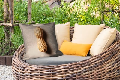 Buitenkussen Weerbestendig - Pinda - Ruw - Beige - 50x50 cm