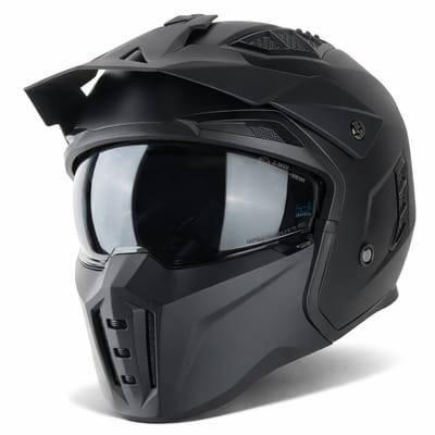 VINZ Kioto Street Fighter Helm - Motorhelm & Scooterhelm & Brommerhelm - ECE 22.06 - XS tm XXL - Mat Zwart - XS