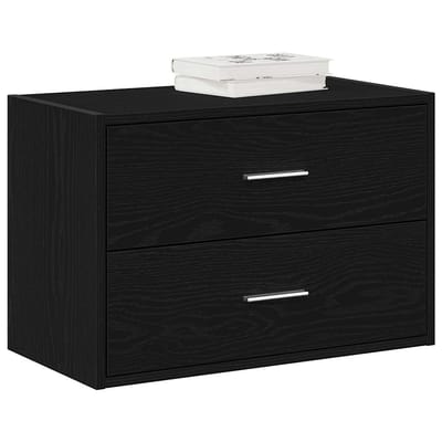 vidaXL - Kast - met - 2 - lades - 60x31x40 - cm - bewerkt - hout - zwart - eikenkleurig