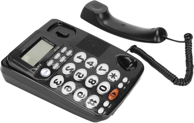 Vaste Telefoon - Huistelefoon Kantoortelefoon - Nummerherkenning Bellen - Instelbaar Volume - Grote Knoppen - Zwart