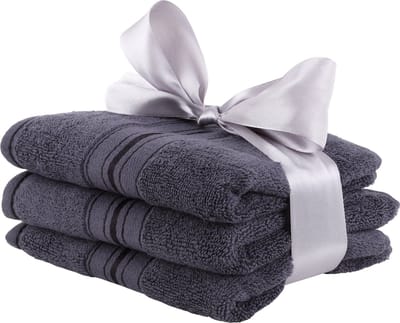 Zoem - Handdoek - Gastendoek - 3-delige set - Extra Large - Haardoek - Badkamer - Toilet - WC - 33 x 74 cm - Grijs - Antraciet - 3 stuks - Zacht - Hotelkwaliteit - Katoen - Badtextiel - Drogen - Douchen