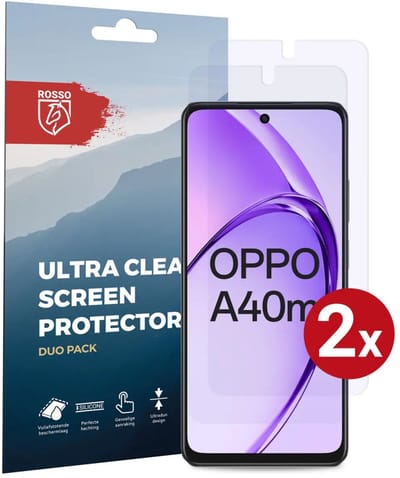 Rosso Screen Protector Geschikt voor Oppo A60 5G / A40 / A40M | Ultra Clear Duo Pack | TPU Folie | Case Friendly Beschermfolie | 2 Stuks