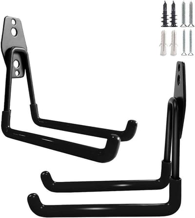 Garage Opslag Haken voor Tool Organizer en Garage Organisatie - Set van 2 Medium vierkante Metalen Haken met rubber Mount
