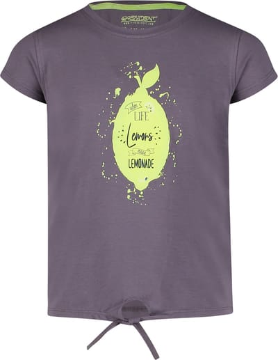 4PRESIDENT T-shirt meisjes - Anthracite - Maat 104 - Meiden shirt