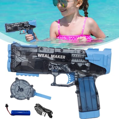 Elektrisch Waterpistool Met Licht - 500CC+50CC Transparant Waterpistool - Automatisch Waterpistool Voor Kinderen