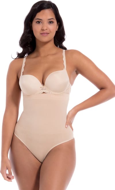 MAGIC Bodyfashion High Waist Comfort Thong Dames Corrigerend ondergoed Latte - Maat M