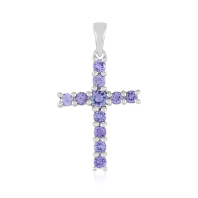 Cavill - Zilveren Hanger met 1,224 Karaat Tanzaniet Rond - 925 Sterling Zilver Geplatineerd - Elegante, Prachtige Blauwe Edelsteen uit Tanzania