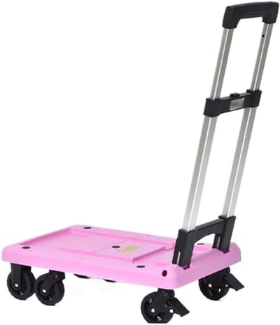 Vouwbare Handkar - Duwkar Transportkar - Goederen Verplaatsen - Opvouwbaar Compact - 150kg Laadvermogen - Zwart