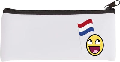 Akyol - nederlandse vlag smiley Etui - Nederland - nederlanders - boeren - verjaardagscadeau - kado - 20 bij 9 cm