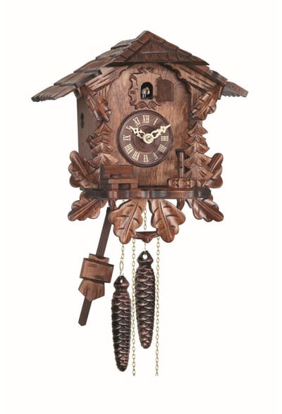 Engstler - 436_QM - Koekoeksklok - Kwarts - Notenhout - met muziek - 26 cm
