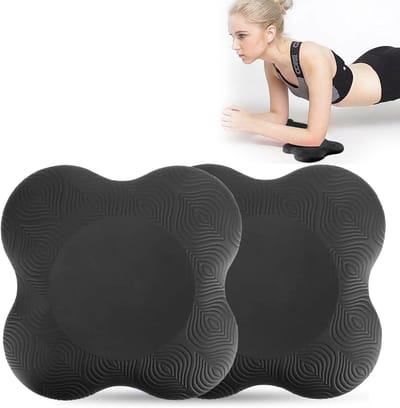 Kniekussen Set - Yoga Kniepads - Oefeningen Uitvoeren - Antislip Schuim - 20x20x2 cm - Zwart