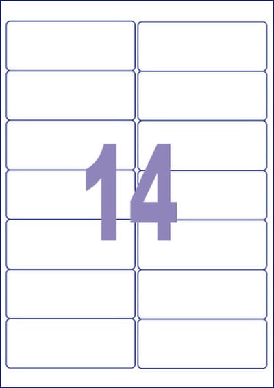 Kangaro etiketten - universeeel - zelfklevend -inkjet/laser/kopieer - 99,1x38,1mm - 100 vel - 14 stickers per vel