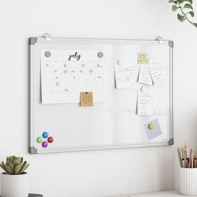 vidaXL - Whiteboard - magnetisch - 80x60x1,7 - cm - aluminium