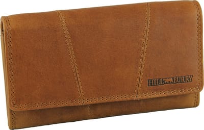 HillBurry Leren Dames Portemonnee - VL777023 - Vintage Leer - RFID - Bruin