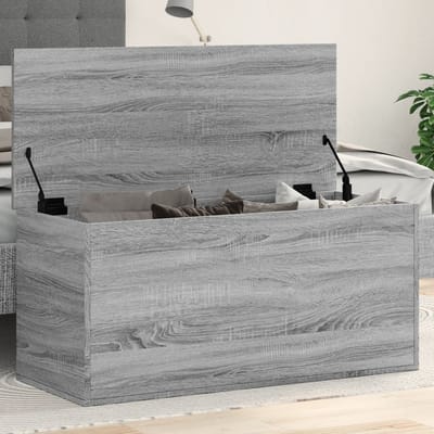 vidaXL - Opbergbox - 100x42x46 - cm - bewerkt - hout - grijs - sonoma - eikenkleurig