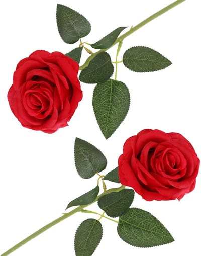 Solidchoice - Set van 2 Kunstmatige Rode Rozen voor Decoratie