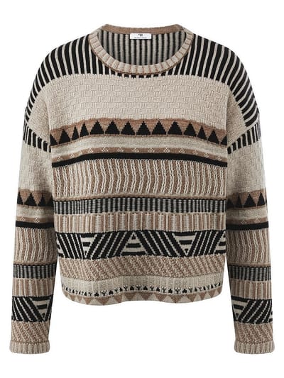 Trui ronde hals Van Peter Hahn beige