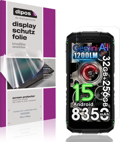 dipos – 4x Beschermfolie geschikt voor DOOGEE Fire 3 Max | Krasbestendige & heldere Screenprotector Ultra-Thin