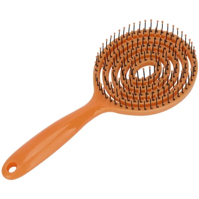 Brosse Démêlante Cheveux Salon Tête Ronde Lissante Démêlante Brosse Peigne pour Cheveux Bouclés Jaune
