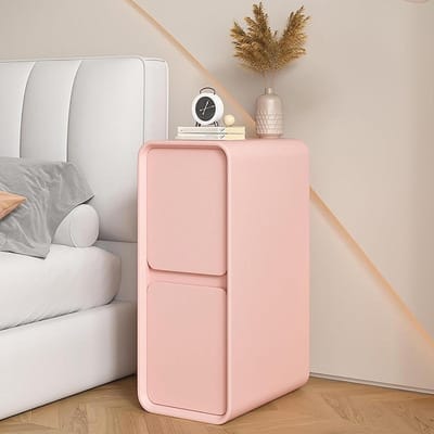 Roze Nachtkastje - Kleine Tafel - Slaapkamer Opbergen - Zonder Installatie - 20 cm Breed - Roze