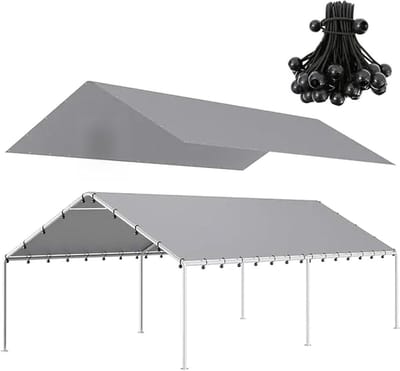Auto Luifel - Carport Zeil - Voertuig Beschermen - Heavy Duty Constructie - Eén Maat - Grijs