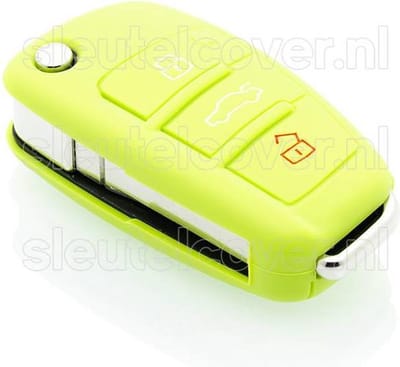 Autosleutel Hoesje geschikt voor Audi - SleutelCover - Silicone Autosleutel Cover - Sleutelhoesje Lime groen